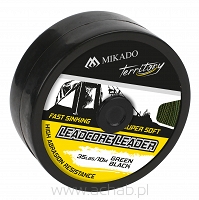 PRZYPON - LEADCORE LEADER 45lbs/10m - CZARNO ZIELONY