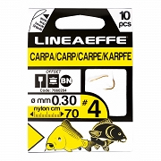 Hak z przyponem Carp złoty Lineaeffe 70cm