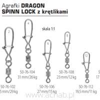 Agrafki DRAGON SPINN LOCK z krętlikami