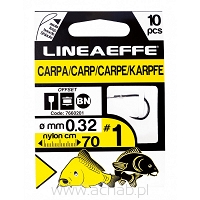 Hak z przyponem Carp czarny Lineaeffe 70cm
