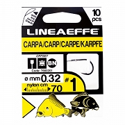 Hak z przyponem Carp czarny Lineaeffe 70cm